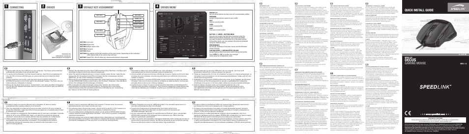 SPEEDLINK SL-6397-BK DECUS Gaming Mouse User Manual | 2 pages