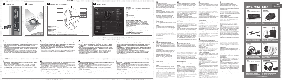 Default key assignment driver menu, Connecting, Driver | SPEEDLINK SL-6397-BK DECUS Gaming Mouse User Manual | Page 2 / 2