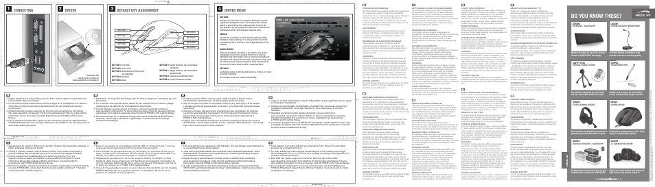 Do you know these, Default key assignment driver menu, Connecting | Driver | SPEEDLINK SL-6390-RD PRIME Z-DW Gaming Mouse User Manual | Page 2 / 2