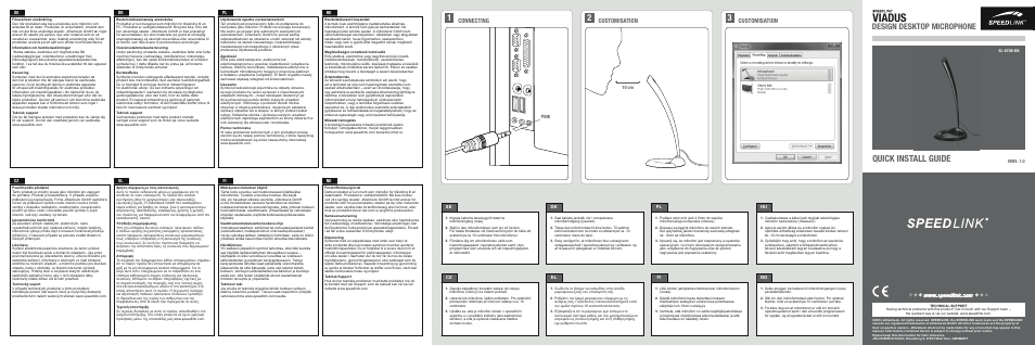 SPEEDLINK SL-8706-BK VIADUS Design Desktop Microphone User Manual | 2 pages