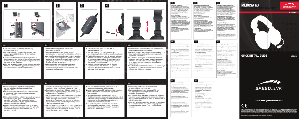 SPEEDLINK SL-8795-BK MEDUSA NX USB 5.1 Surround Headset User Manual | 2 pages