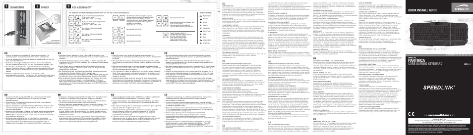 SPEEDLINK SL-6482-BK PARTHICA Core Gaming Keyboard User Manual | 2 pages