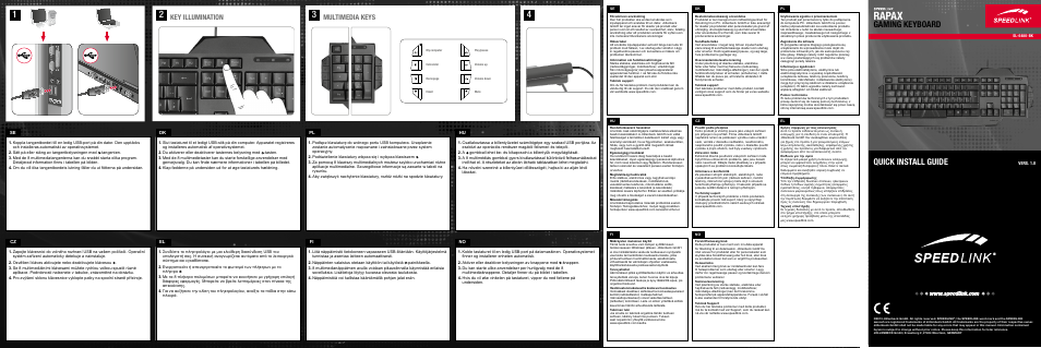 SPEEDLINK SL-6480-BK RAPAX Gaming Keyboard User Manual | 2 pages