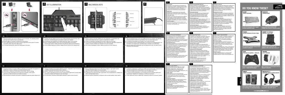 Do you know these, Key illumination multimedia keys, Impact | Plexus, Alare, Xeox, Medusa nx 5.1, Kudos rs, Tridock | SPEEDLINK SL-6480-BK RAPAX Gaming Keyboard User Manual | Page 2 / 2