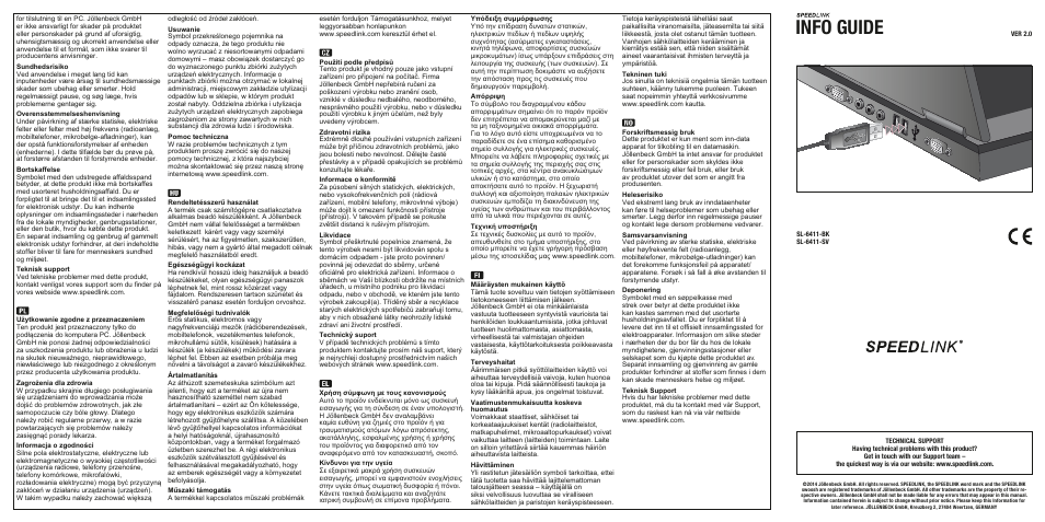 Info guide | SPEEDLINK SL-6411-XX_01 BEDROCK Keyboard - USB User Manual | Page 2 / 2