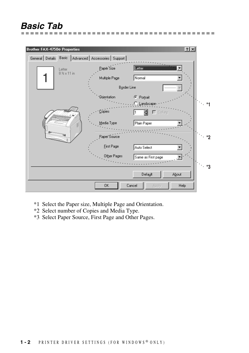 Basic tab, Basic tab -2 | Brother IntelliFAX 4100e User Manual | Page 5 / 25