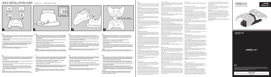 SPEEDLINK SL-2511-BK TWINDOCK Charging System - for Xbox One User Manual | 2 pages