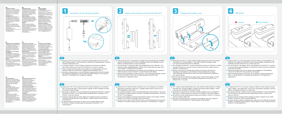 Charging the battery pack led status, Fully loaded loading, Es it | SPEEDLINK SL-3412 WAVE - Direct-Port Charger Plus User Manual | Page 2 / 2