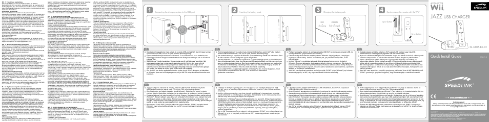 SPEEDLINK SL-3406-BK-01 JAZZ USB Charger - for Wii U/Wii User Manual | 2 pages