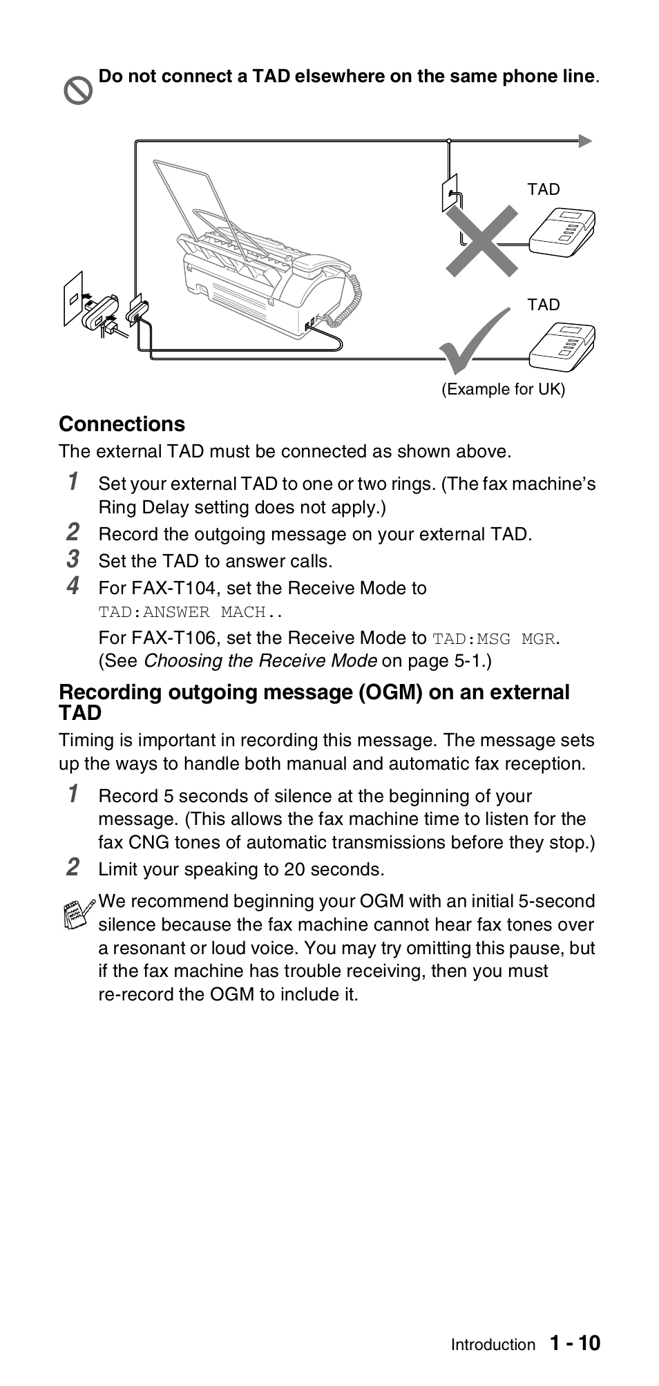 Brother FAX-T104 Series User Manual | Page 23 / 120