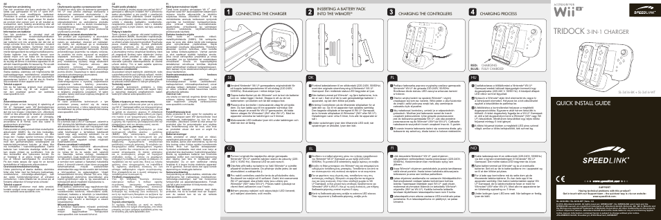 SPEEDLINK SL-3416 TRIDOCK 3-in-1 Charger - for Wii U User Manual | 2 pages