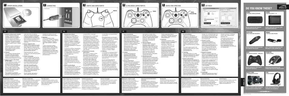Do you know these, Connecting, D-pad mode (directinput) | Xinput and directinput, Rapid-fire function, Settings, Driver installation, Gravity veos, Acute pro, Kudos rs | SPEEDLINK SL-6556-BK XEOX Pro Analog Gamepad - USB User Manual | Page 4 / 4