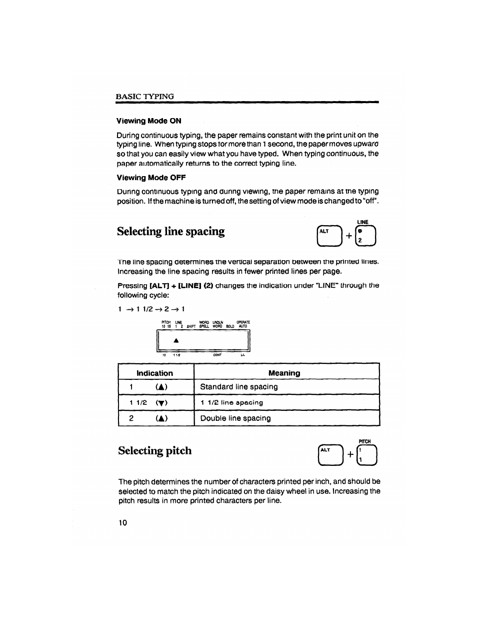 Selecting line spacing, N * o, Selecting pitch | Brother SX-4000 User Manual | Page 12 / 54