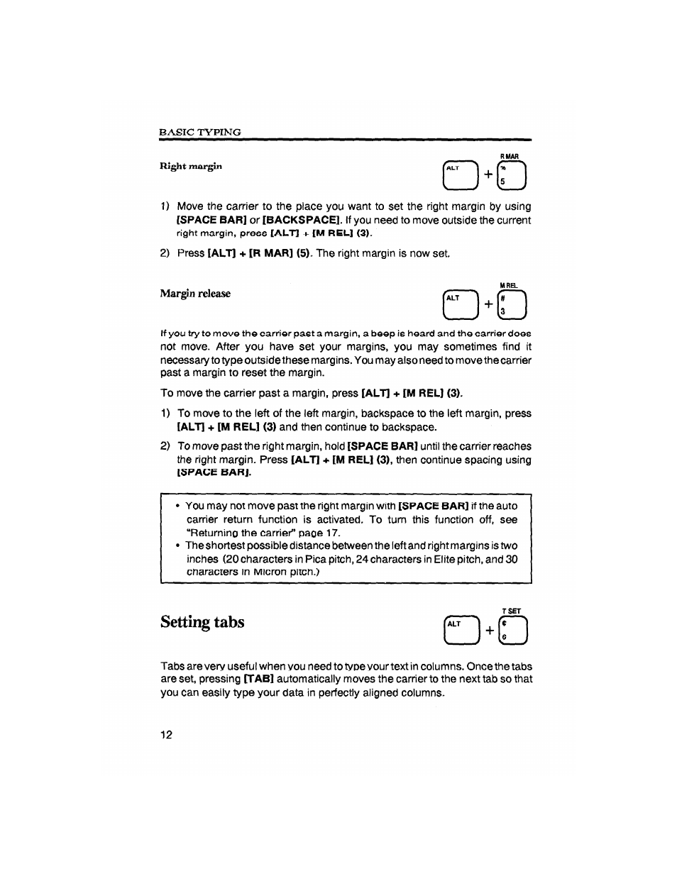 Setting tabs | Brother SX-4000 User Manual | Page 14 / 54