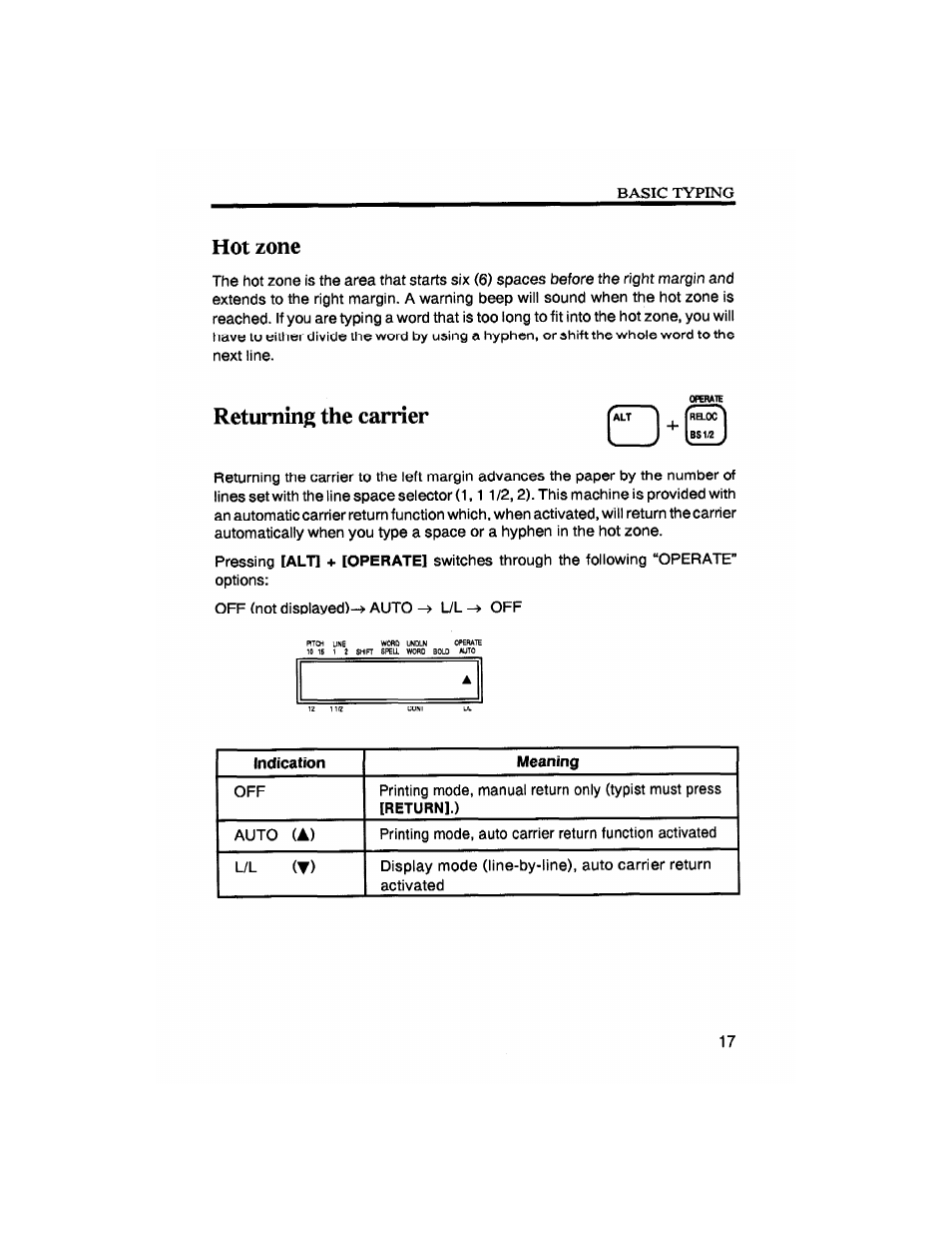Hot zone, Returning the carrier | Brother SX-4000 User Manual | Page 19 / 54