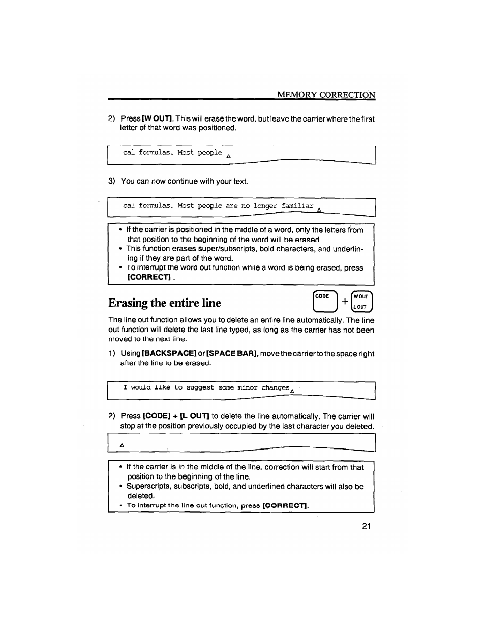 Erasing the entire line | Brother SX-4000 User Manual | Page 23 / 54