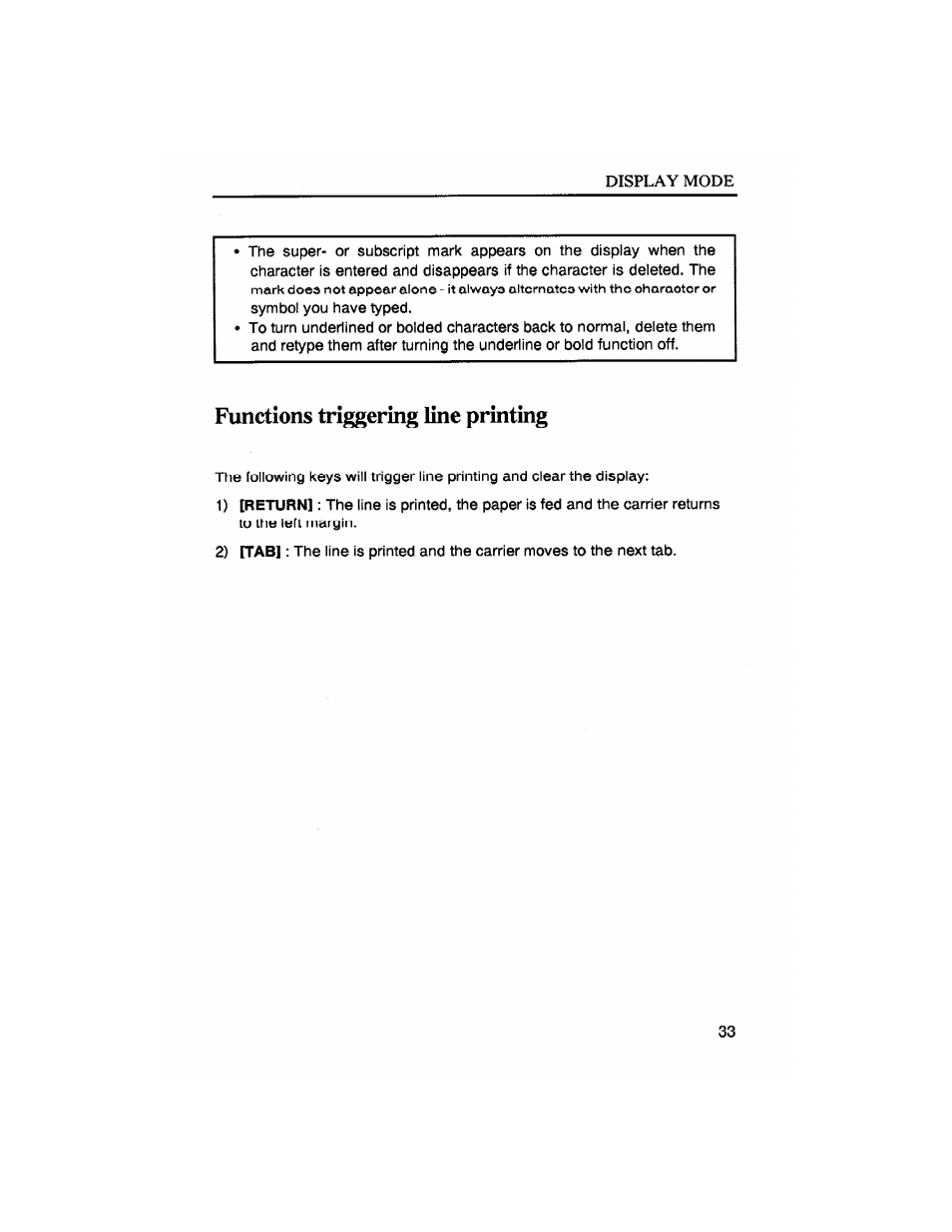 Functions triggering line printing | Brother SX-4000 User Manual | Page 35 / 54