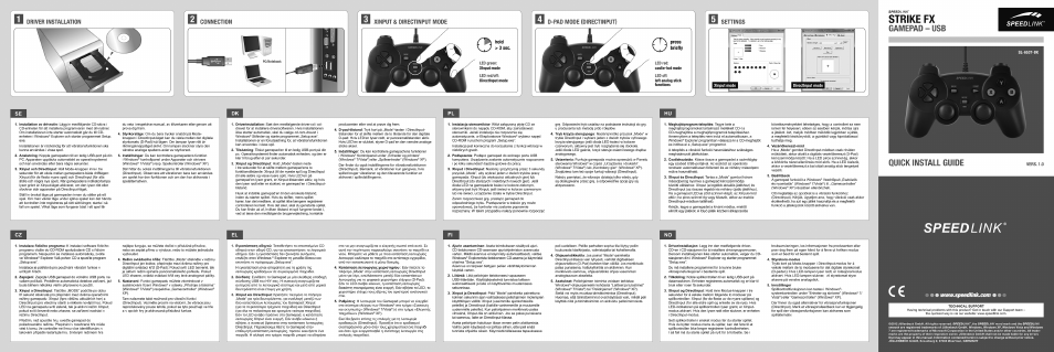 SPEEDLINK SL-6537-BK STRIKE FX Gamepad - USB User Manual | 4 pages