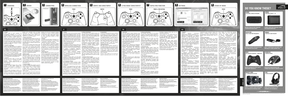 Do you know these, Driver, Settings | Charging, Connecting, Wireless connection, D-pad mode (directinput), Stand-by mode, Rapid-fire function, Xinput and directinput | SPEEDLINK SL-6566-BK XEOX Pro Analog Gamepad - Wireless User Manual | Page 2 / 4