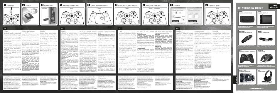 Do you know these, Driver, Settings | Charging, Connecting, Wireless connection, D-pad mode (directinput), Stand-by mode, Rapid-fire function, Xinput and directinput | SPEEDLINK SL-6566-BK XEOX Pro Analog Gamepad - Wireless User Manual | Page 4 / 4