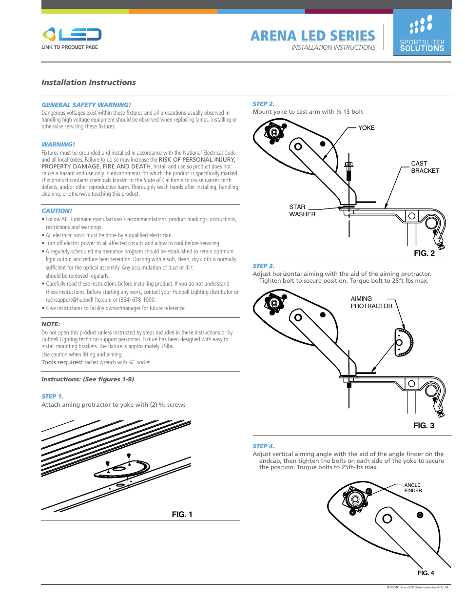 Sportsliter Solutions ArenaLED User Manual | 2 pages