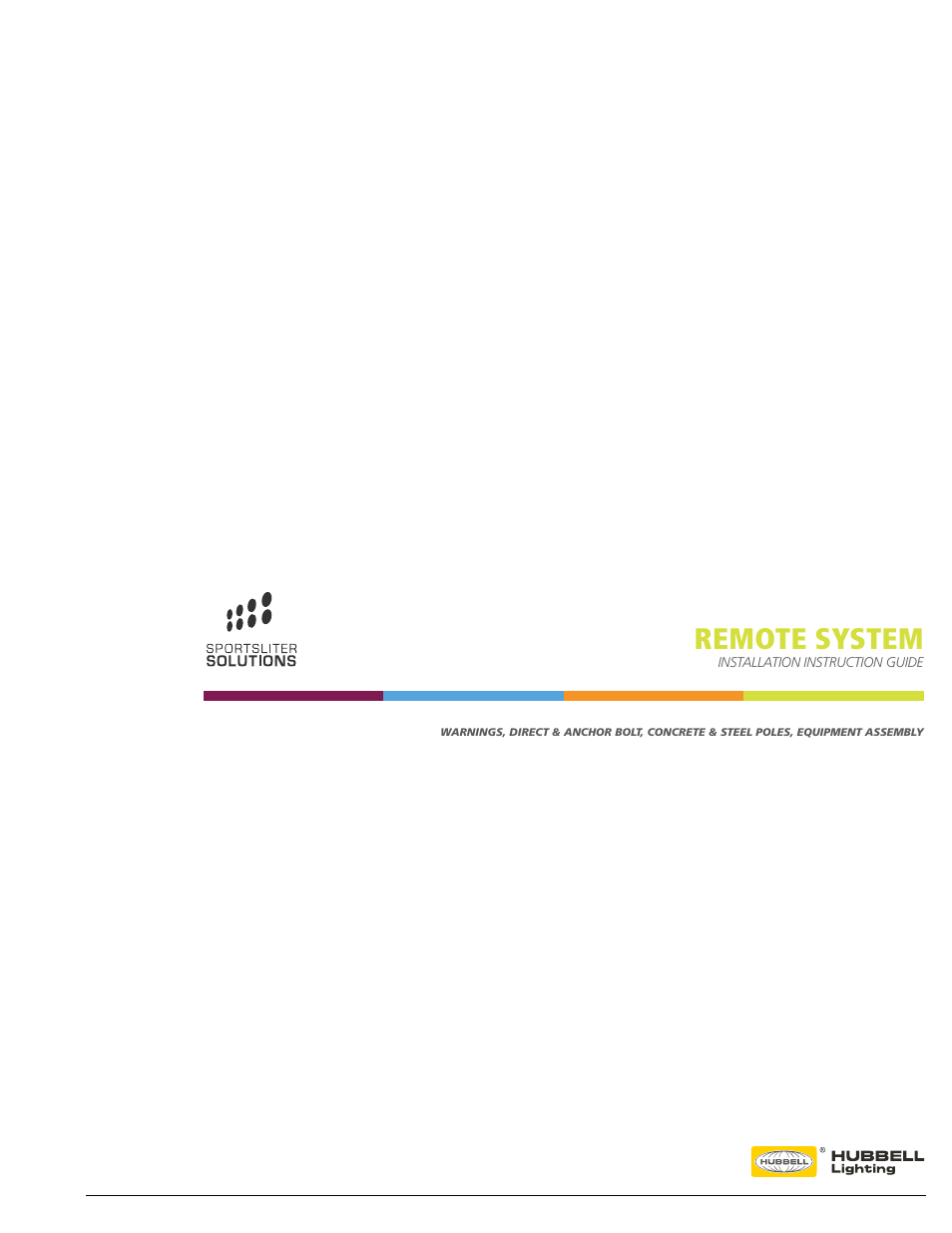 Sportsliter Solutions Remote System User Manual | 10 pages