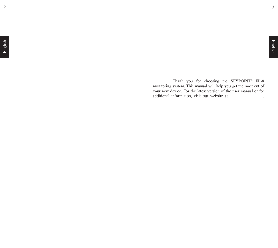 English | SPYPOINT FL-8 User Manual | Page 2 / 29