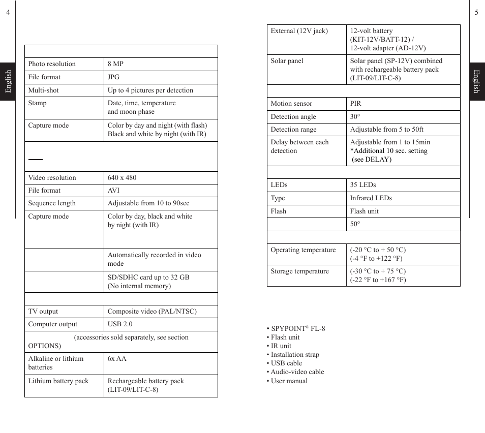 SPYPOINT FL-8 User Manual | Page 3 / 29