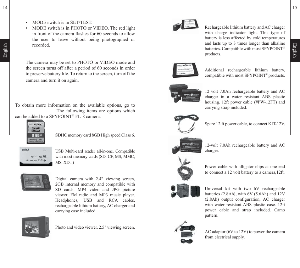 SPYPOINT FL-8 User Manual | Page 8 / 29