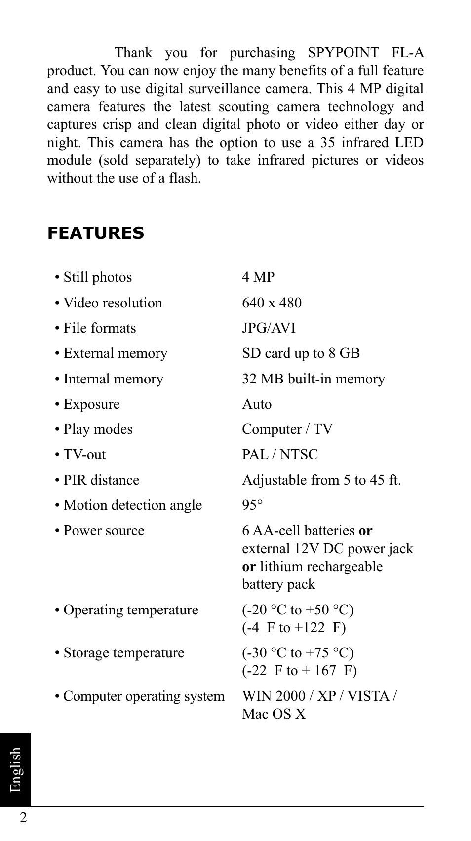 SPYPOINT FL-A User Manual | Page 2 / 11