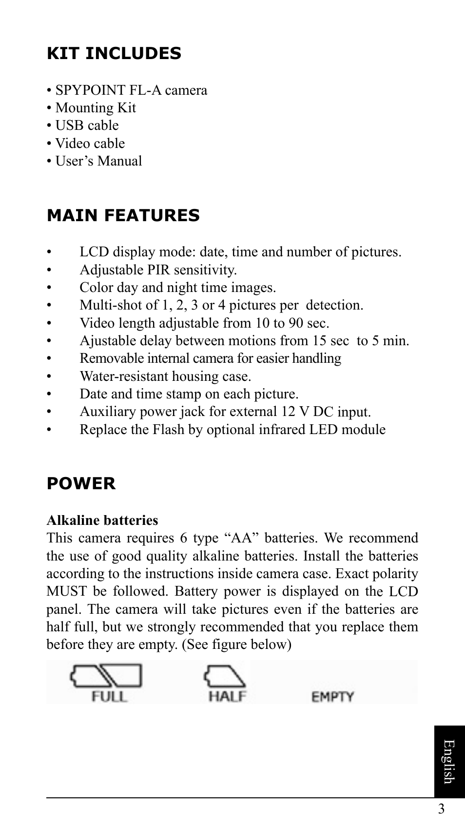 SPYPOINT FL-A User Manual | Page 3 / 11