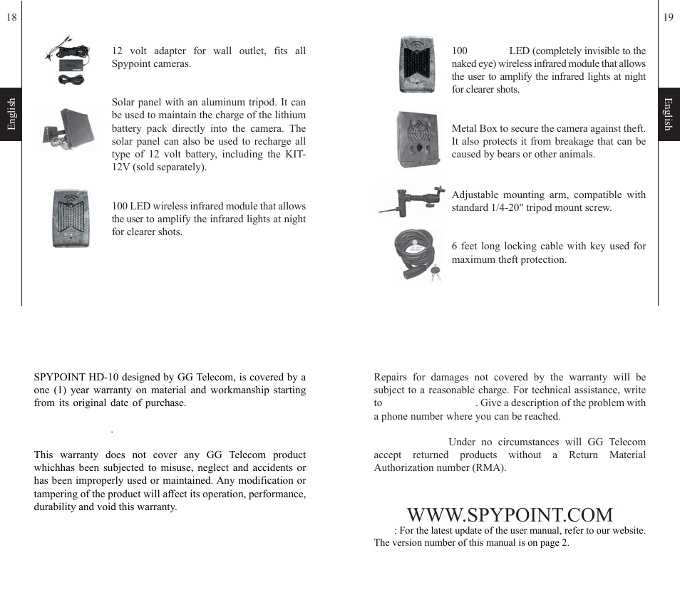 SPYPOINT HD-10 User Manual | Page 10 / 30