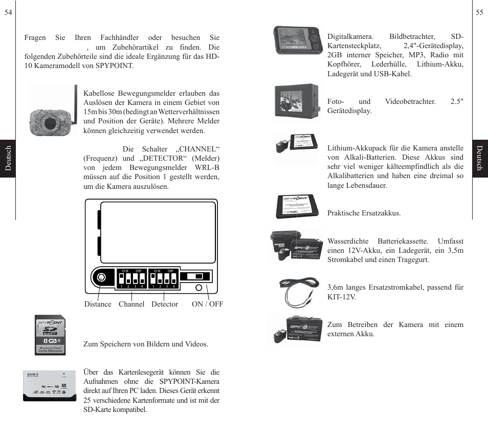 Zubehör | SPYPOINT HD-10 User Manual | Page 28 / 30