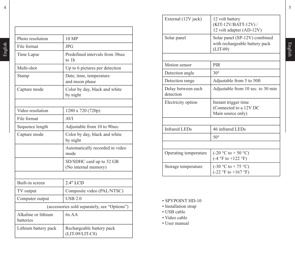 SPYPOINT HD-10 User Manual | Page 3 / 30