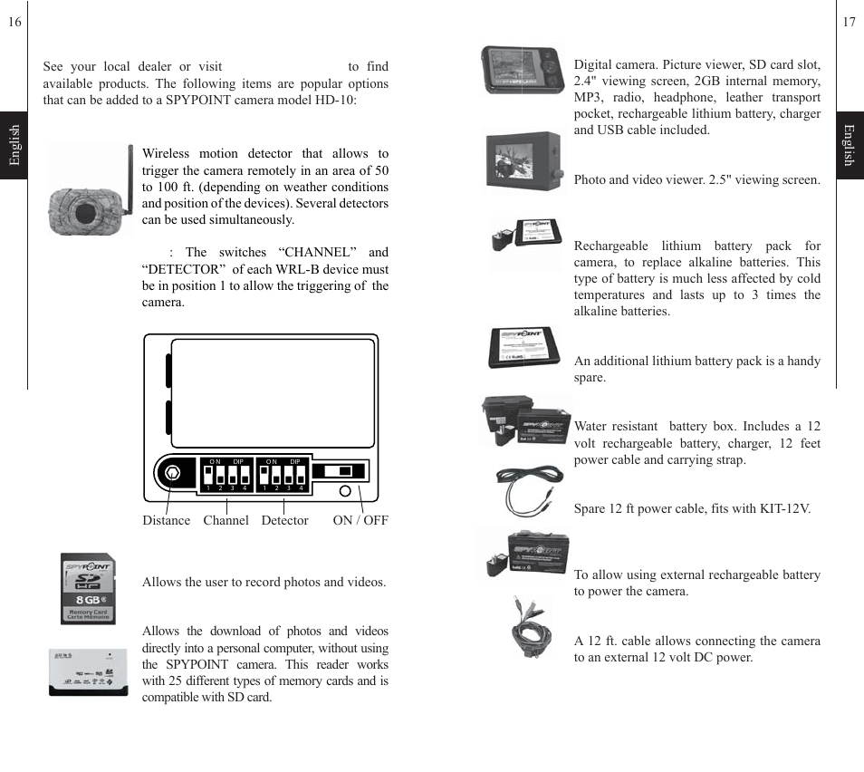 Options | SPYPOINT HD-10 User Manual | Page 9 / 30
