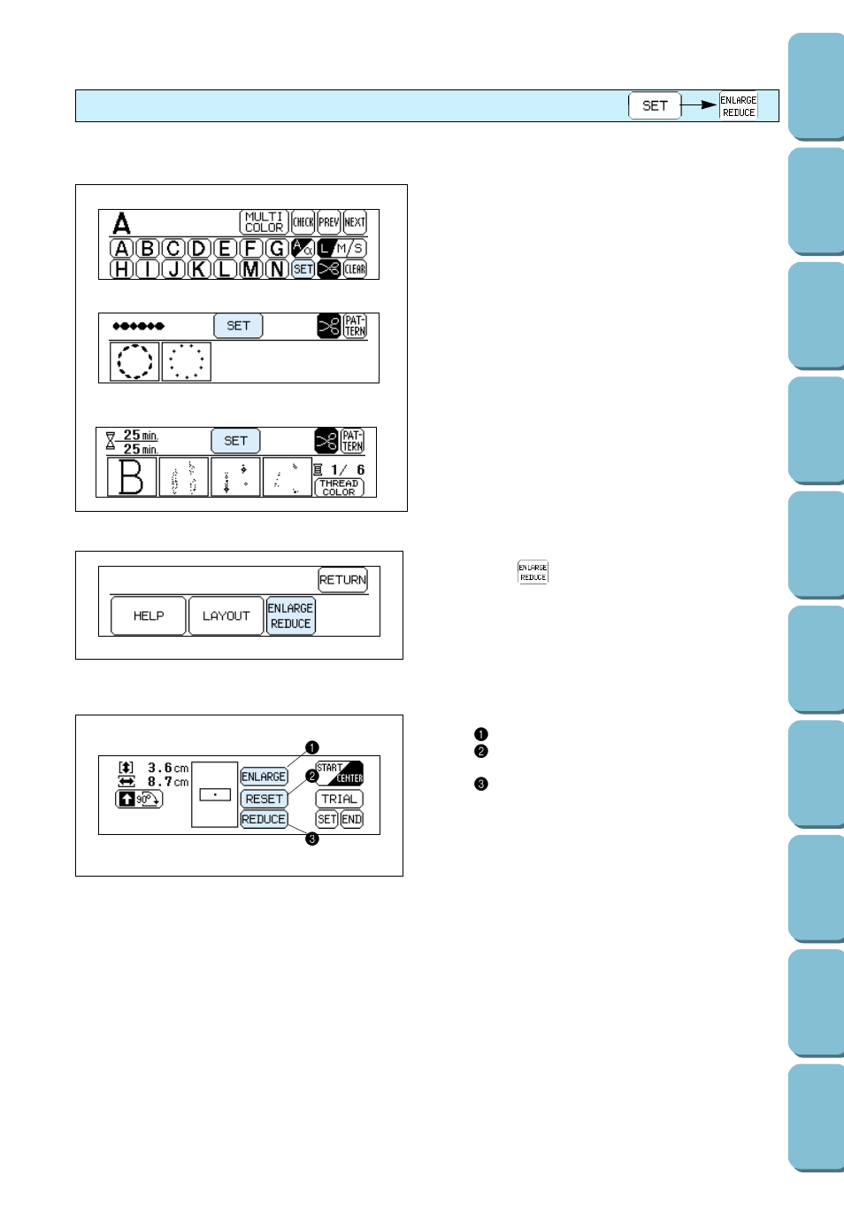 Changing the size of patterns | Brother PC 6500 User Manual | Page 111 / 140