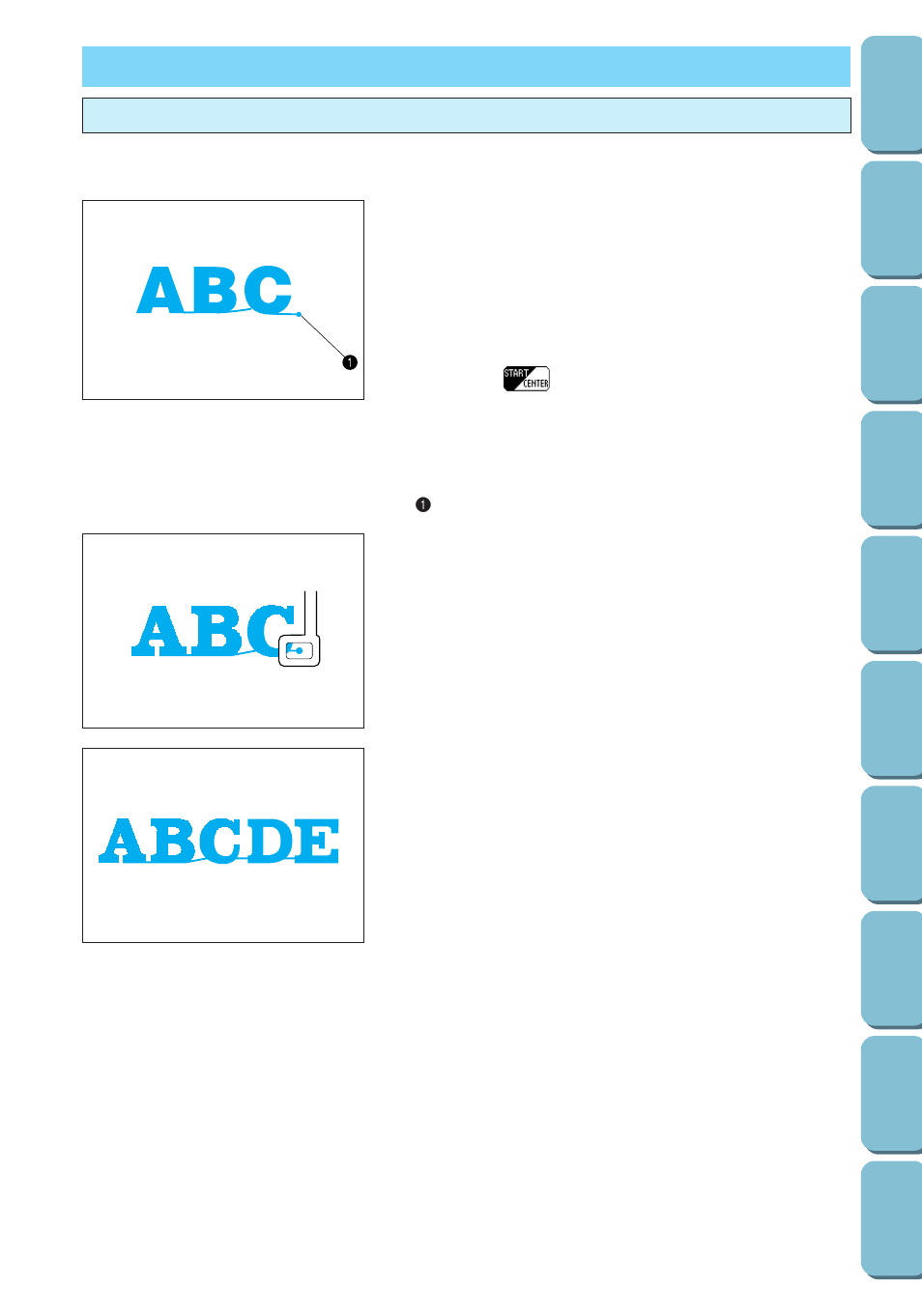 Embroidery applications, Linking characters | Brother PC 6500 User Manual | Page 117 / 140