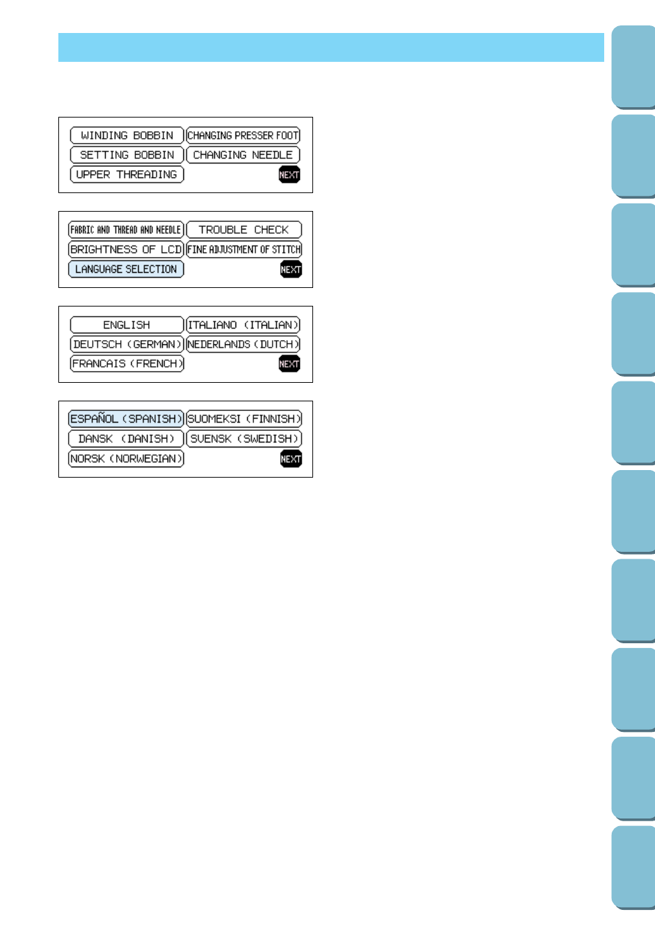 Display language | Brother PC 6500 User Manual | Page 16 / 140
