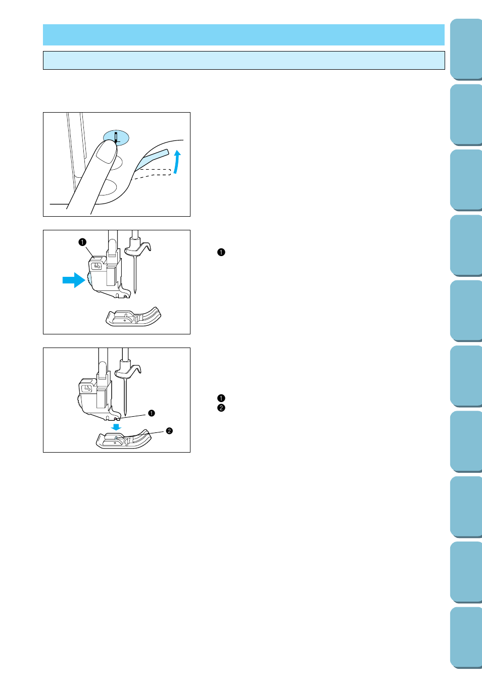 Presser feet / feed dogs, Changing the presser foot | Brother PC 6500 User Manual | Page 17 / 140