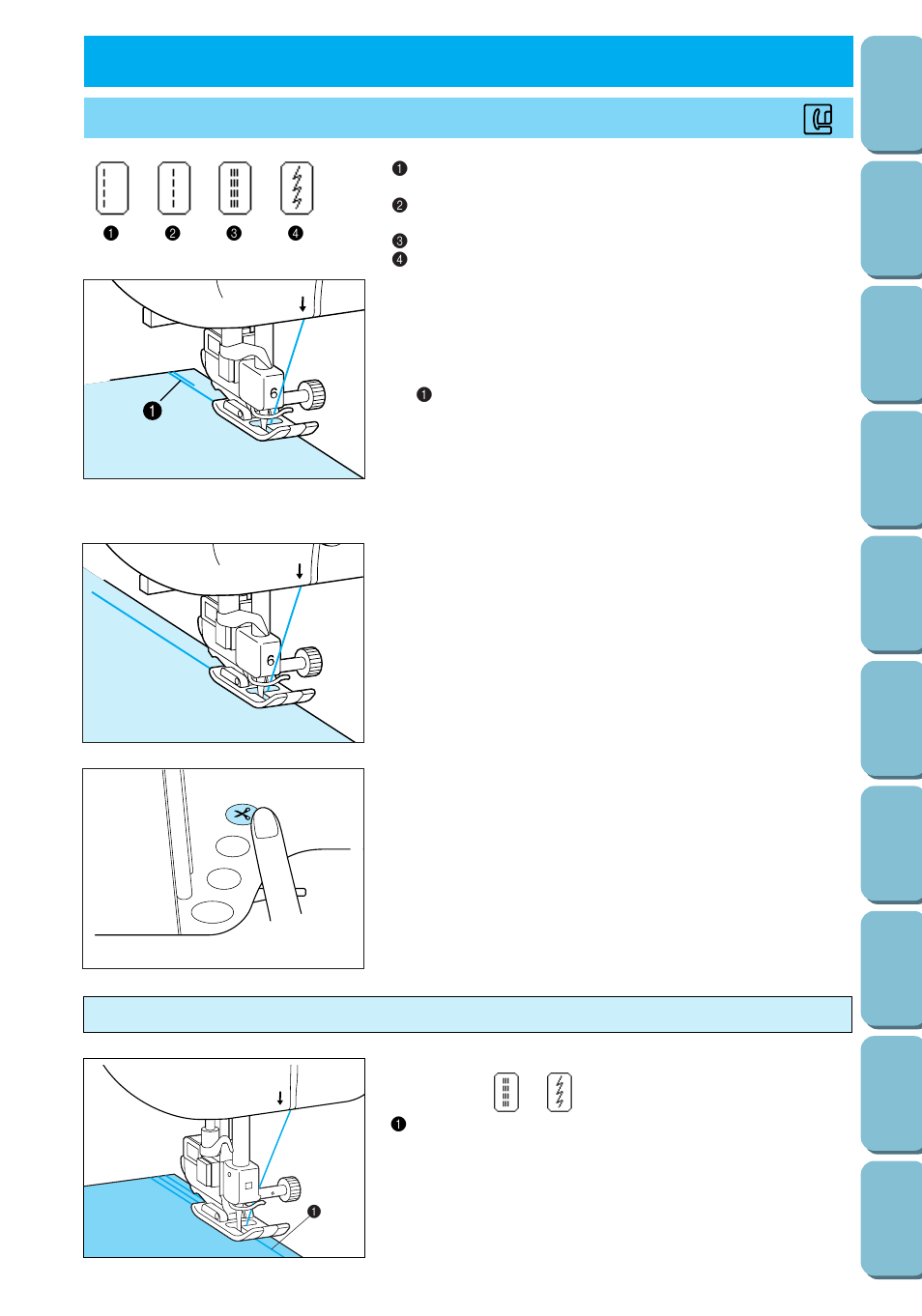 Utility, Stitches, Utility stitches | Basic stitching, Reinforced stitching of stretch fabric, Utility stitches chapter 3 | Brother PC 6500 User Manual | Page 46 / 140