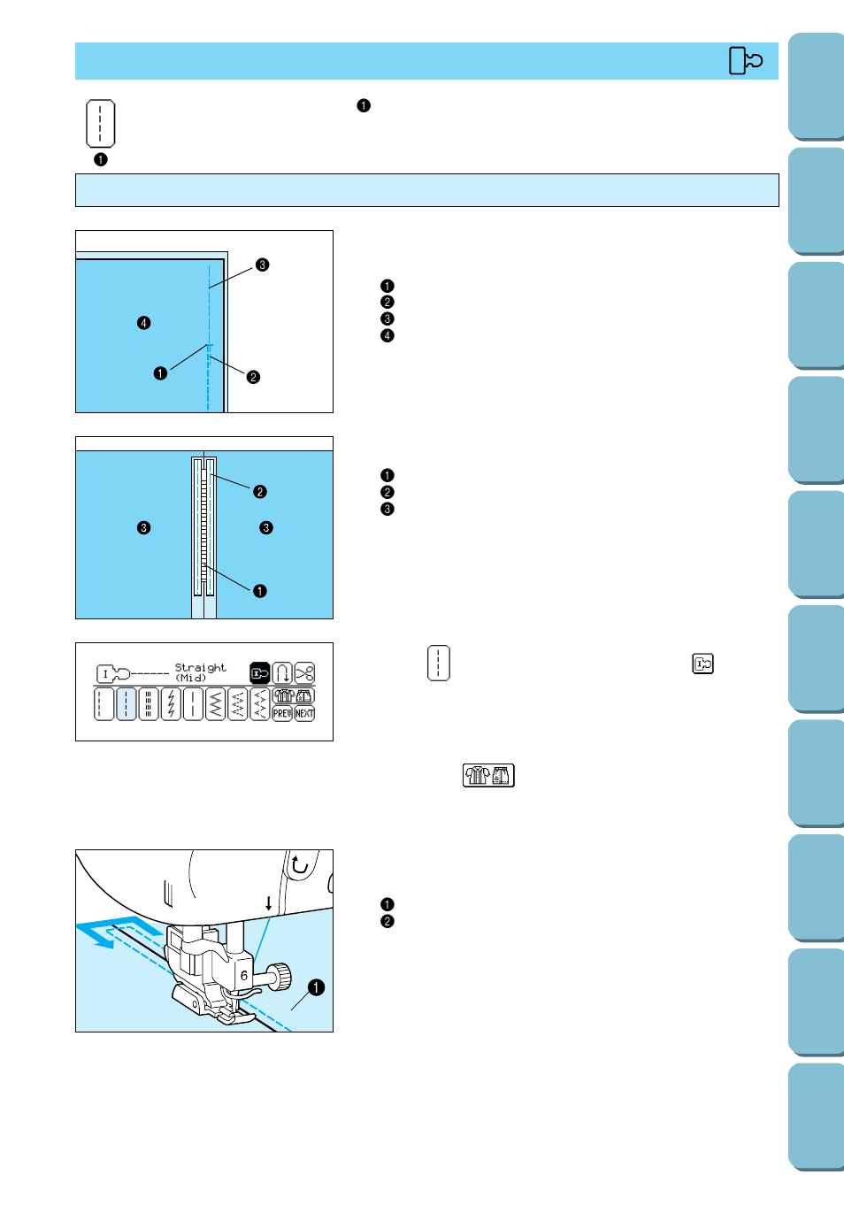 Zipper inserting (center and side applications), Inserting a centered zipper | Brother PC 6500 User Manual | Page 49 / 140