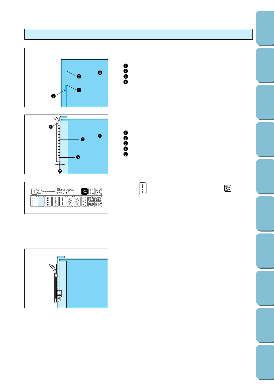 Inserting a side zipper | Brother PC 6500 User Manual | Page 50 / 140