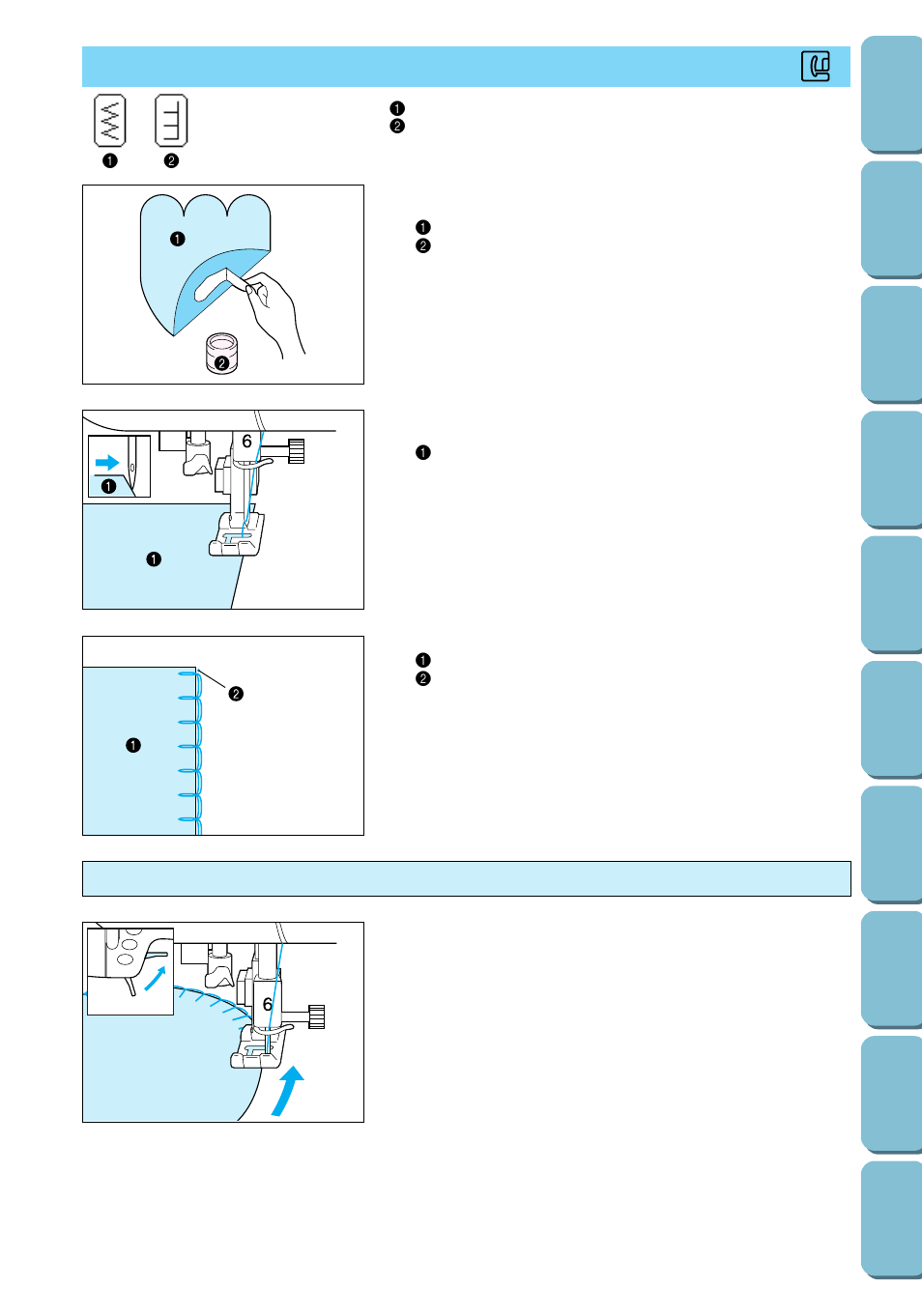 Appliqué stitching, Sewing around corners of the appliqué | Brother PC 6500 User Manual | Page 71 / 140