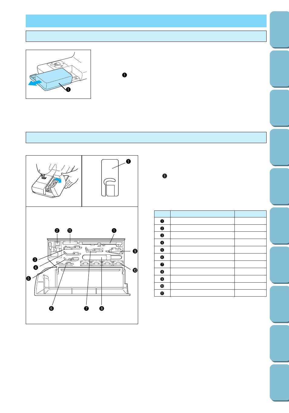 Flat-bed-attachment, Flat-bed attachment | Brother PC 6500 User Manual | Page 8 / 140