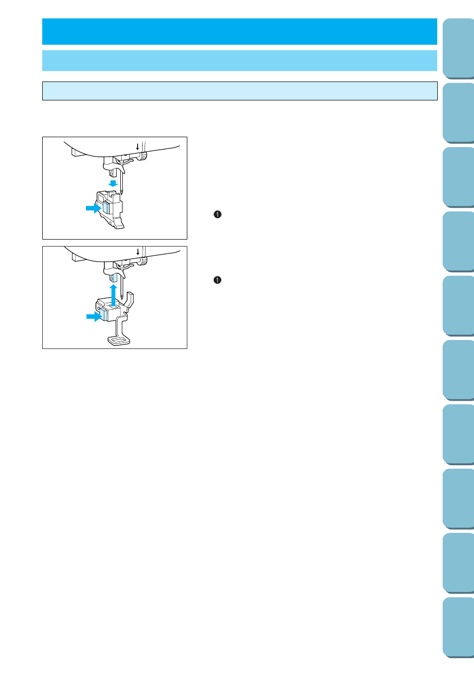 Embroidering, Setup, Installing embroidery foot q | Embroidering chapter 5 | Brother PC 6500 User Manual | Page 89 / 140