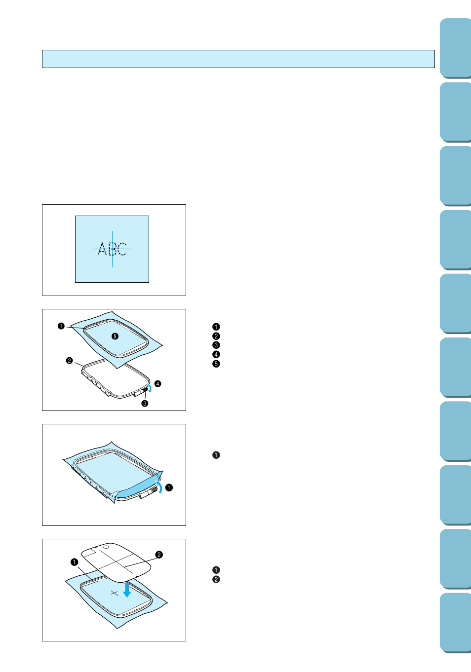 Inserting the fabric in the embroidery frame | Brother PC 6500 User Manual | Page 93 / 140