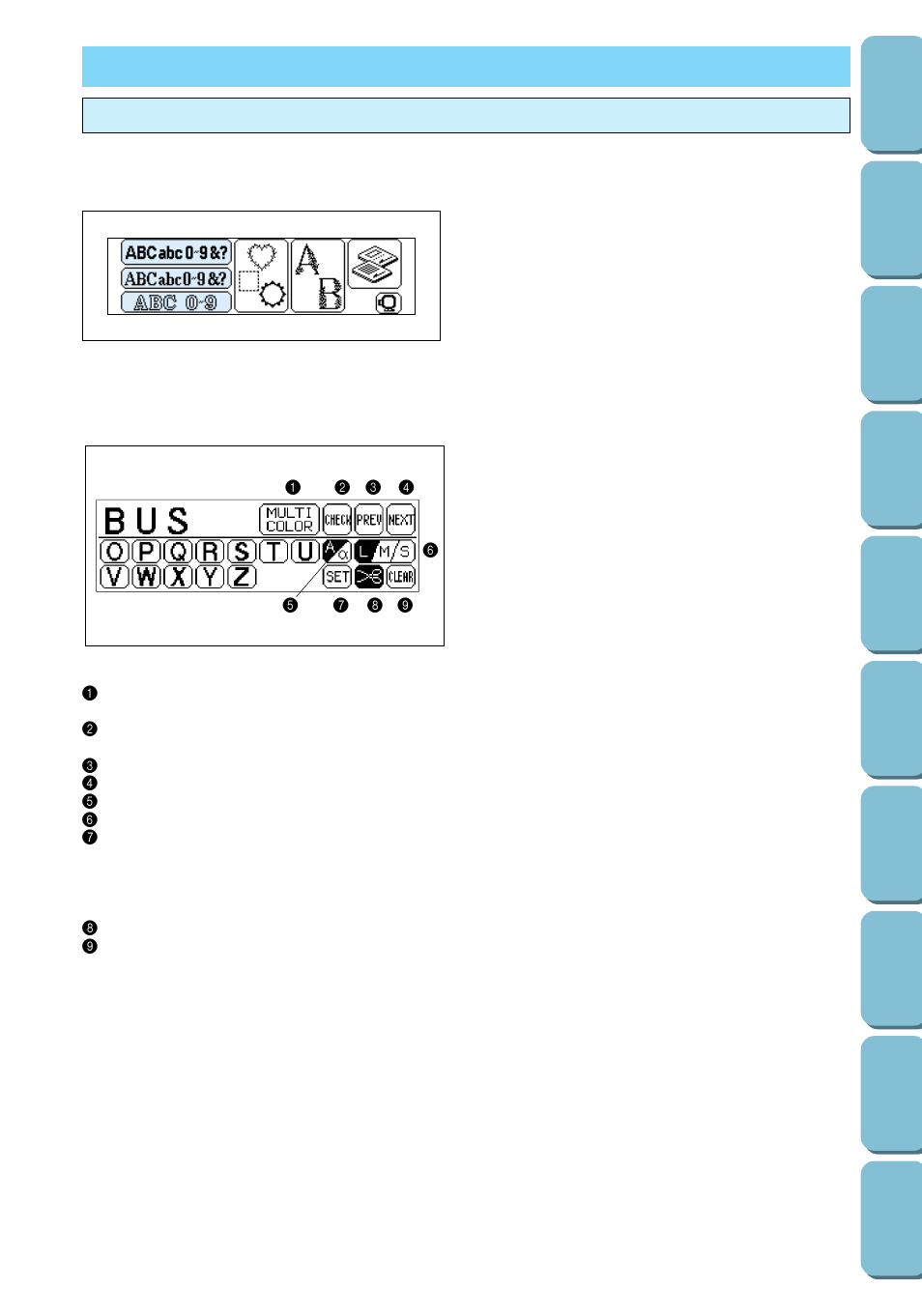 Embroidery patterns, Creating text patterns | Brother PC 6500 User Manual | Page 98 / 140