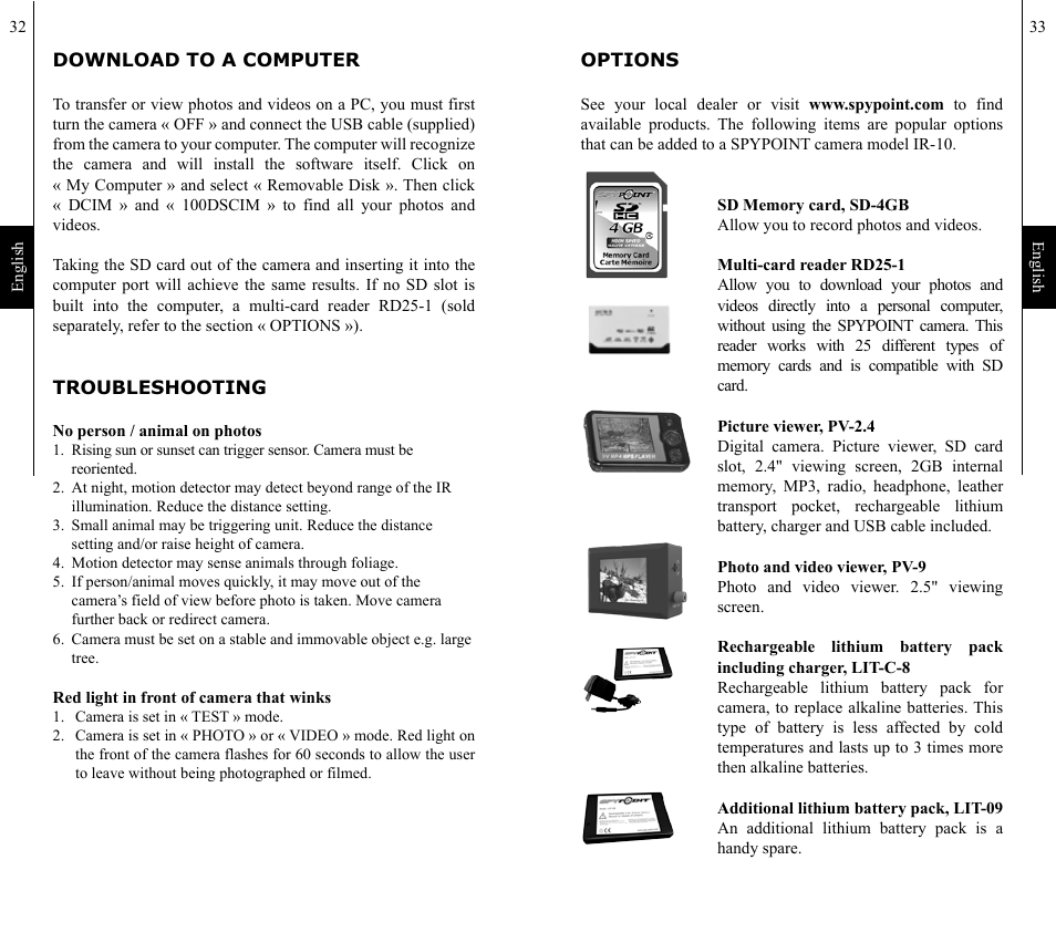 SPYPOINT IR-10 User Manual | Page 17 / 27