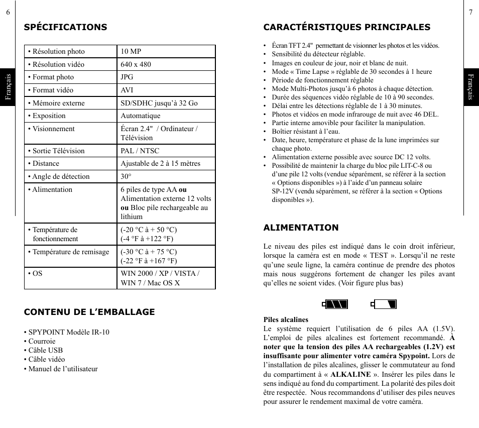 SPYPOINT IR-10 User Manual | Page 4 / 27