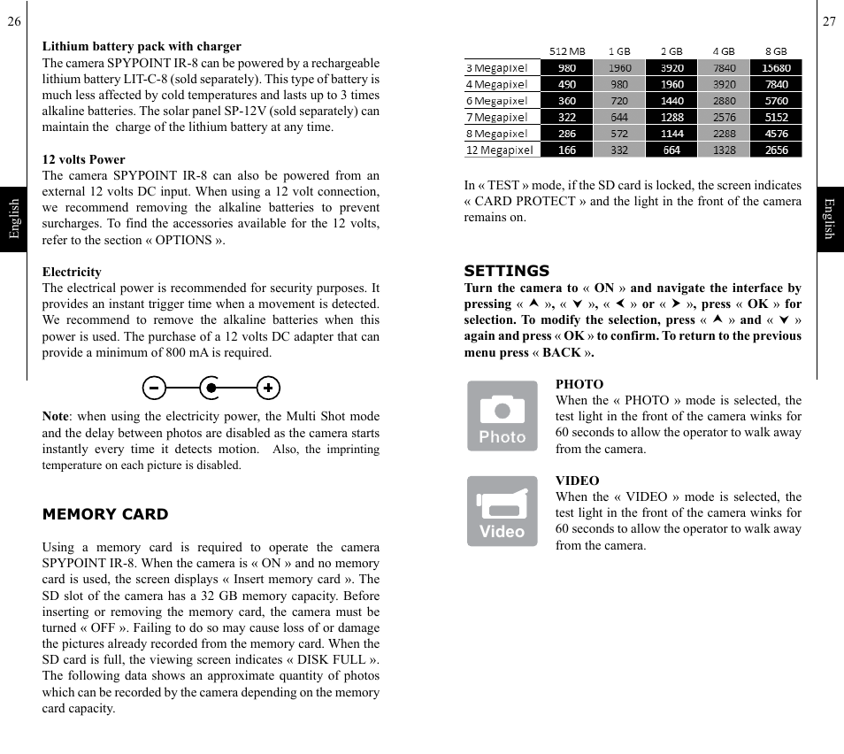 SPYPOINT IR-8 User Manual | Page 14 / 28
